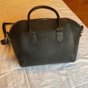 Black Faux Leather Tote Bag/ Hand Bag